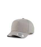 YP Classics Retro Cotton Blend 5-Panel  Snapback Cap with Braided Rope Grey