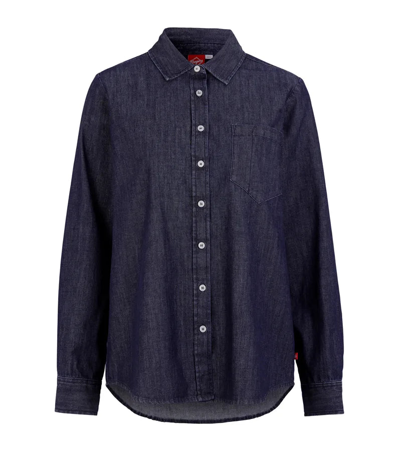 Denimskjorta dam Mörkblå