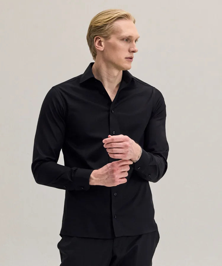 Herrskjorta slim Oscar of Sweden Svart
