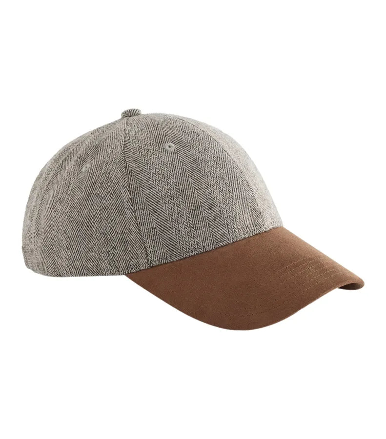 Suede Peak Herringbone Cap Brownherringbone