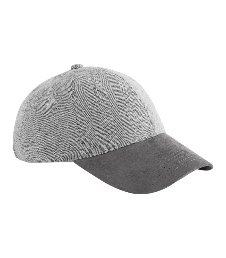 Suede Peak Herringbone Cap Charcoalherringbone