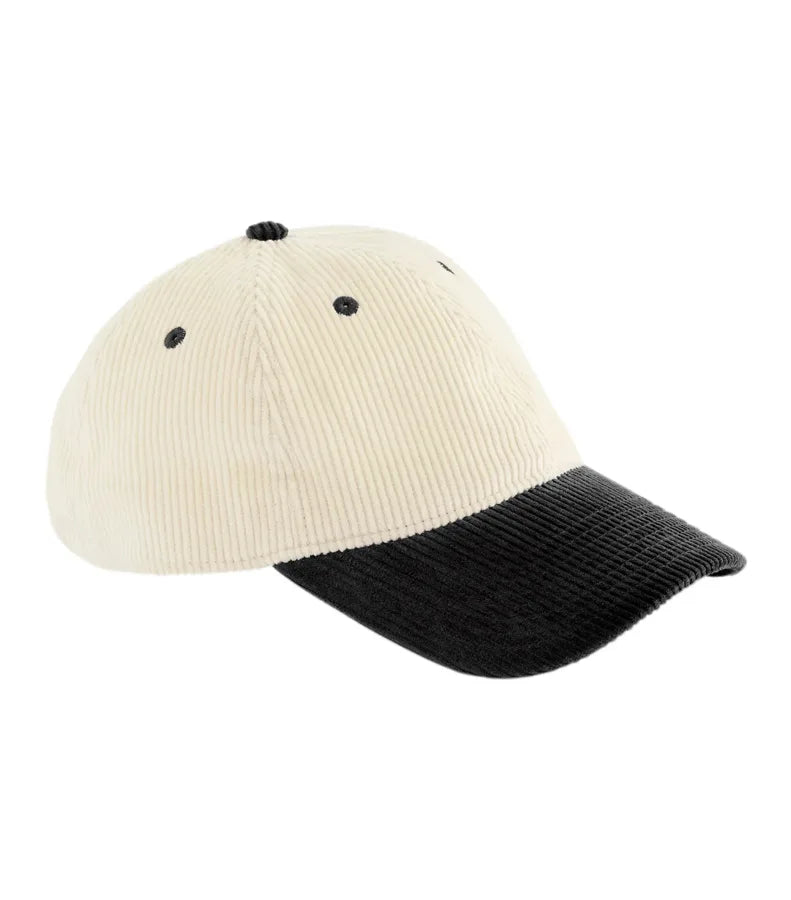 Contrast Peak Corduroy Cap Natural/Black