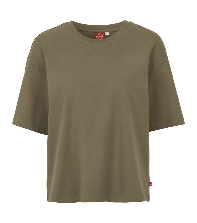 Heavy t-shirt Dam Olivgrön