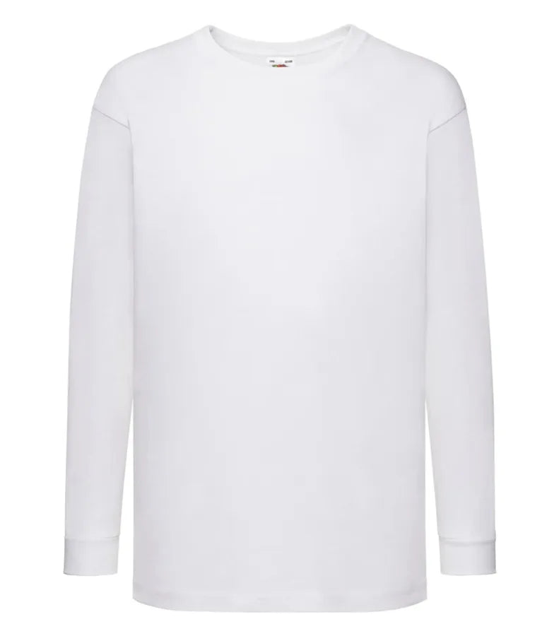 Kids Valueweight Long Sleeve T White