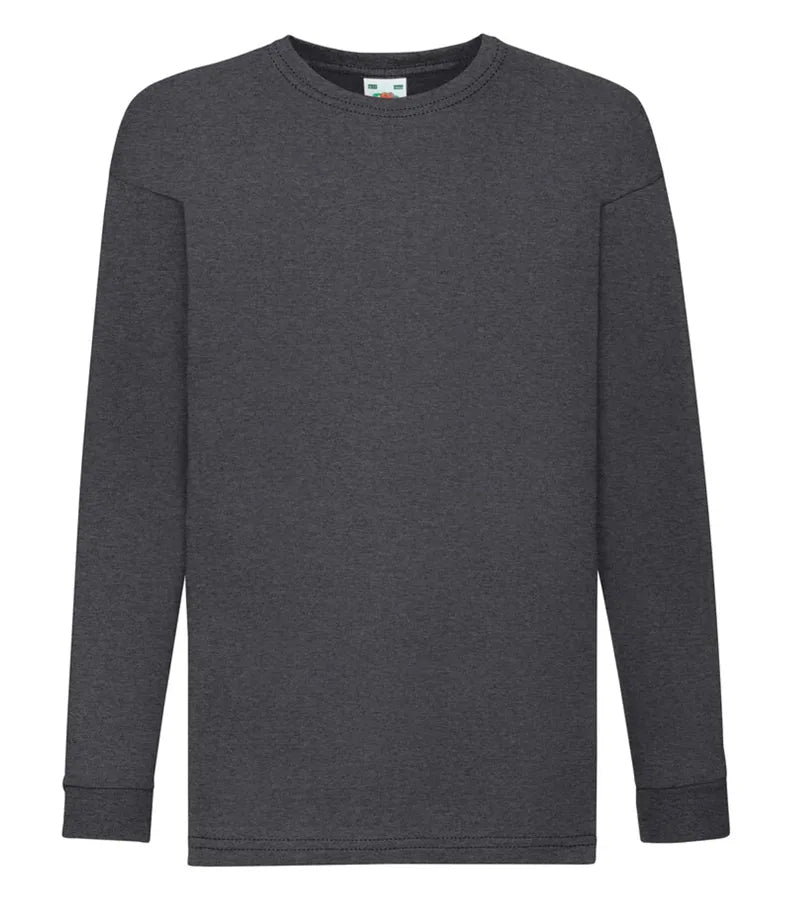 Kids Valueweight Long Sleeve T DarkHeatherGrey