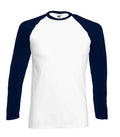 Baseball Long Sleeved Tee White/DeepNavy