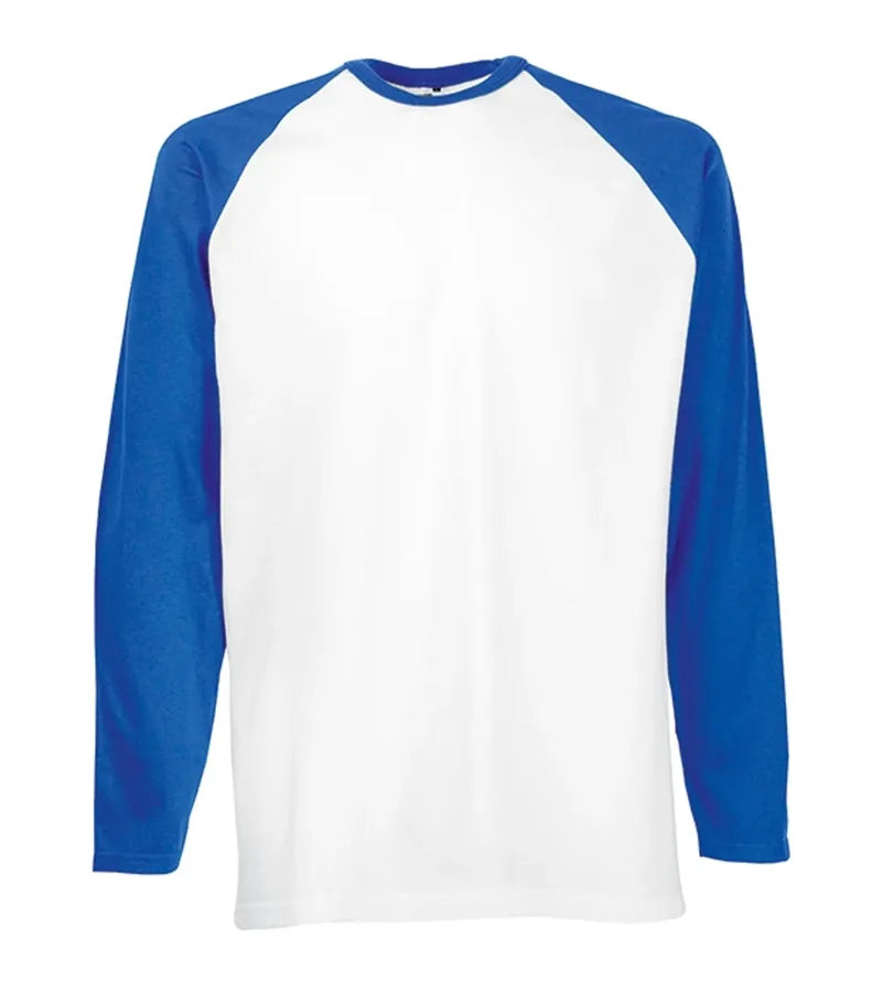 Baseball Long Sleeved Tee WhiteBody/RoyalTrim