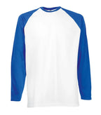 Baseball Long Sleeved Tee WhiteBody/RoyalTrim