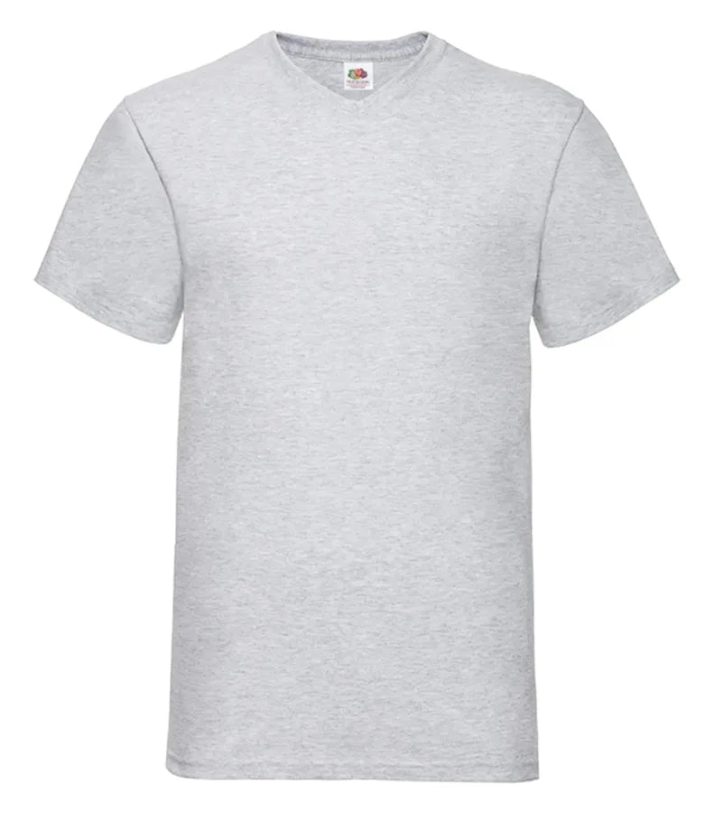 Valueweight V Neck Tee Heather Grey
