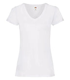 Ladies Valueweight V-Neck T White