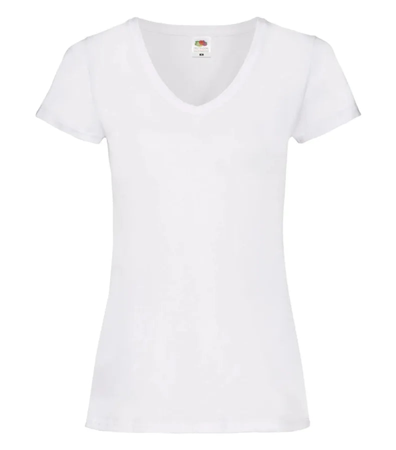 Ladies Valueweight V-Neck T White