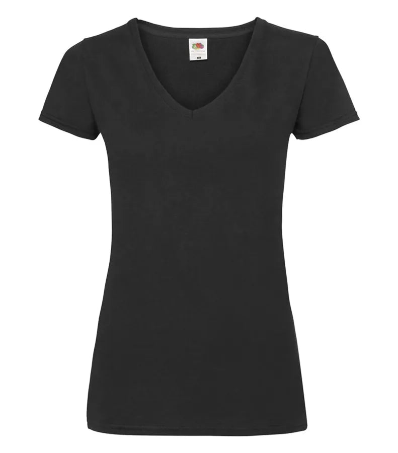 Ladies Valueweight V-Neck T Black