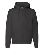 Zip Thru Hooded Sweat Black