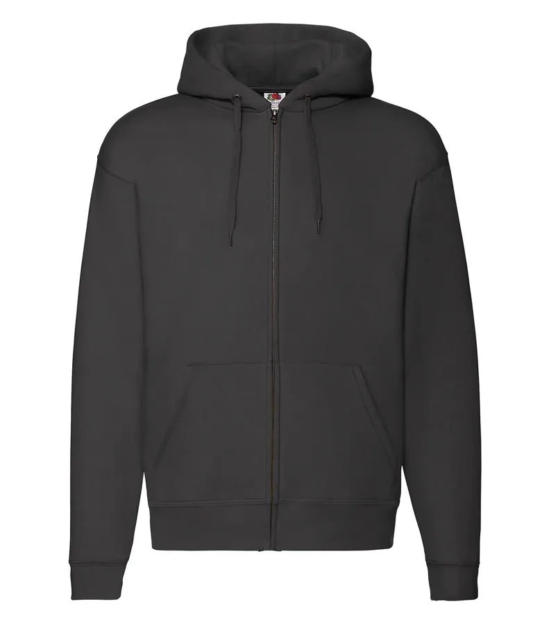 Zip Thru Hooded Sweat Black