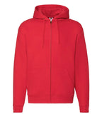 Zip Thru Hooded Sweat Red