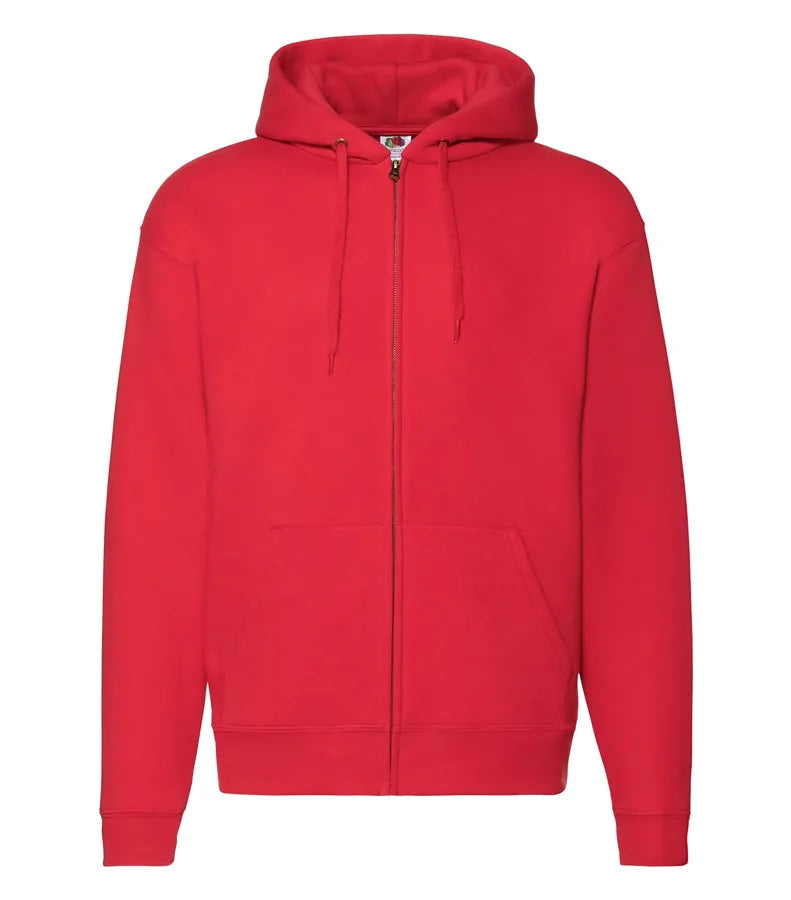 Zip Thru Hooded Sweat Red