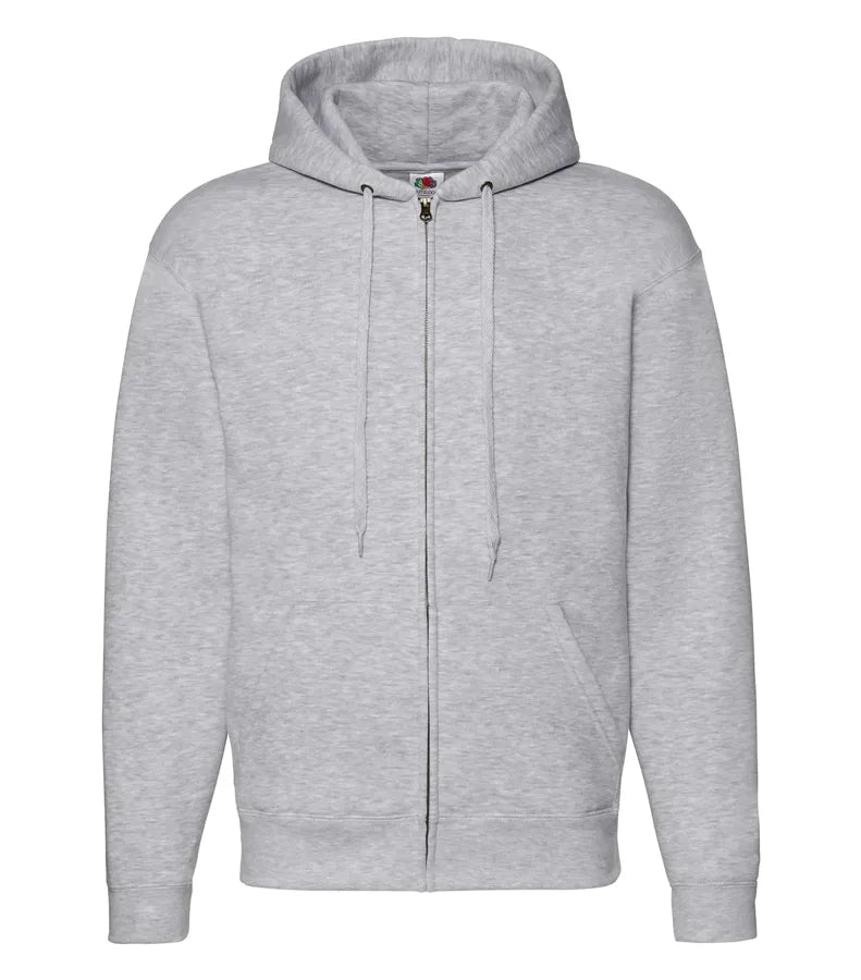 Zip Thru Hooded Sweat Heather Grey
