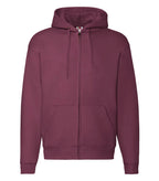 Zip Thru Hooded Sweat Burgundy