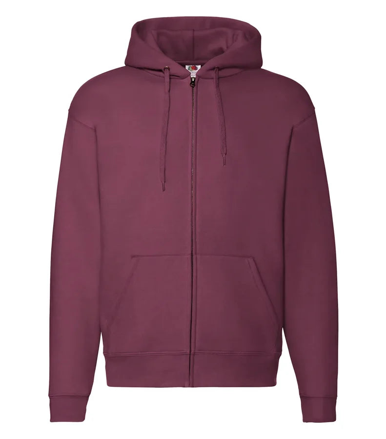 Zip Thru Hooded Sweat Burgundy
