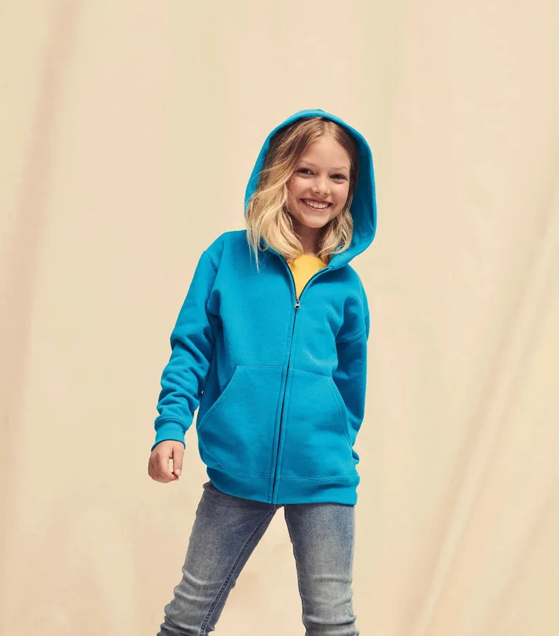 Kids Hooded Sweat Jacket Bottle Green