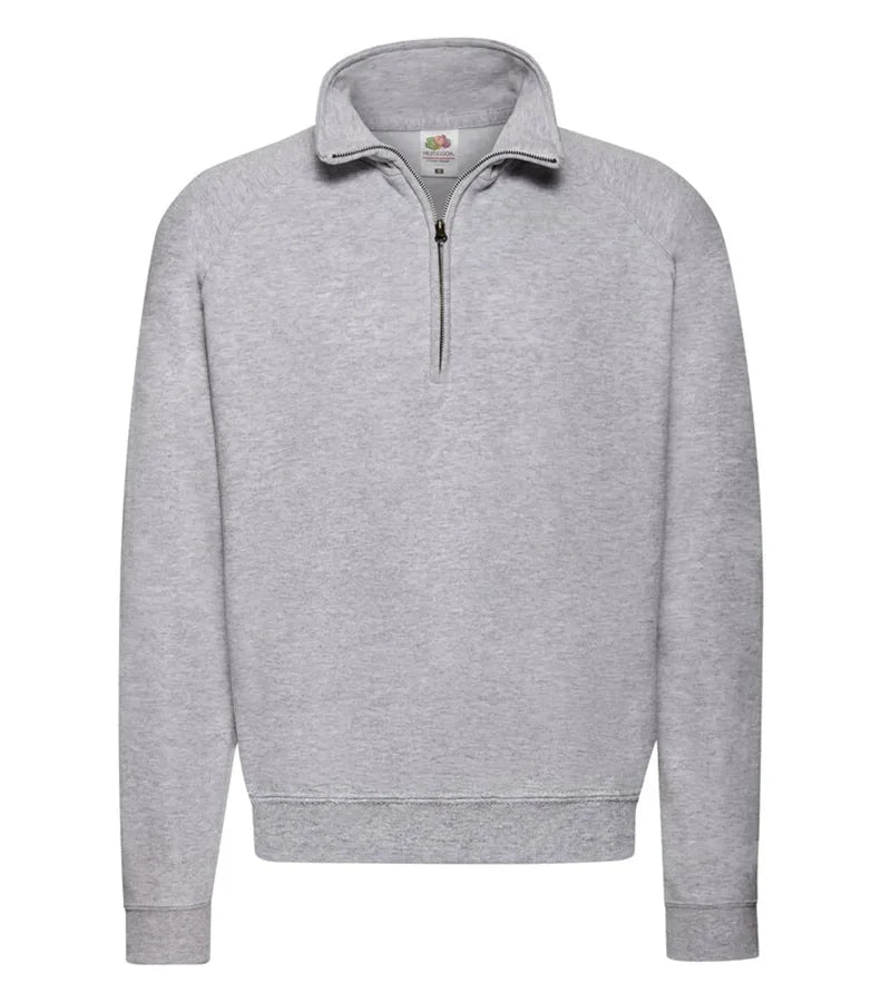 Zip Neck Sweat Heather Grey