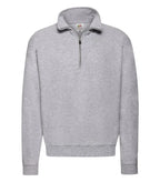 Zip Neck Sweat Heather Grey
