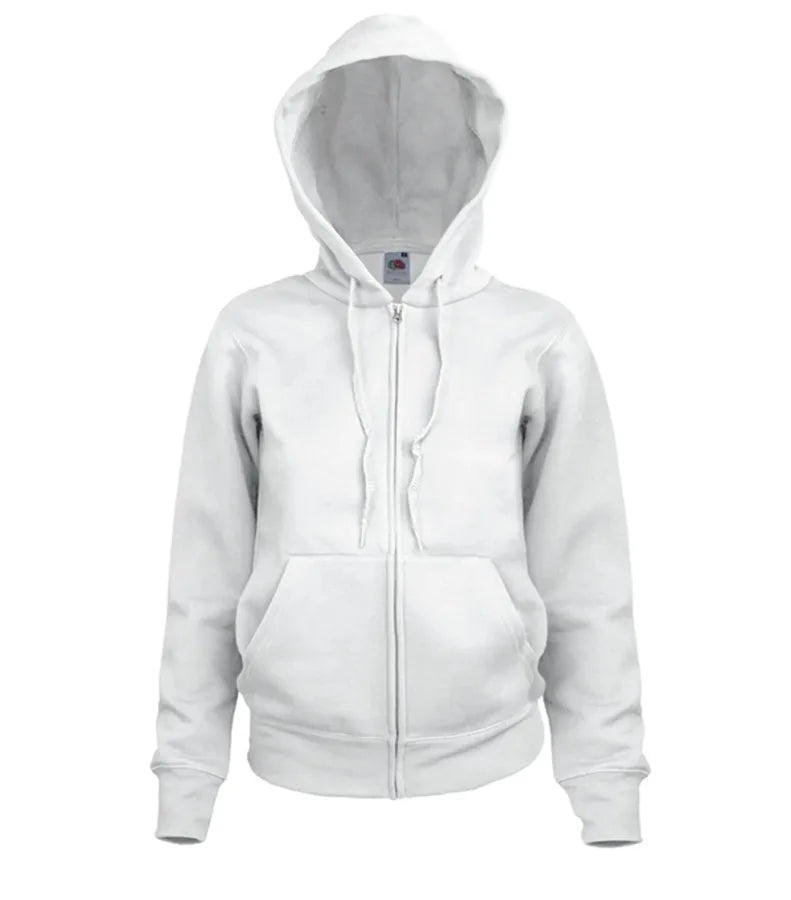 Ladies Premium Hooded Sweat Jacket White