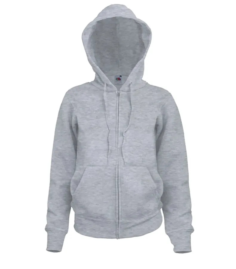 Ladies Premium Hooded Sweat Jacket Heather Grey