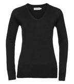 Ladies´ V-Neck Knitted Pullover Black
