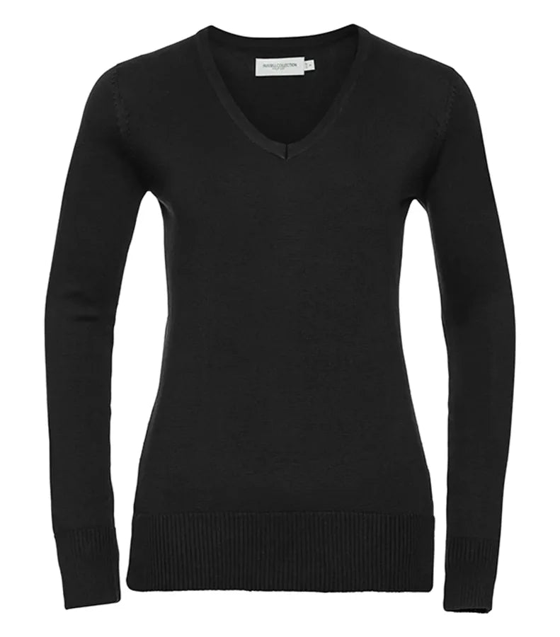 Ladies´ V-Neck Knitted Pullover Black