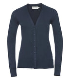 Ladies´ V-Neck Knitted Cardigan FrenchNavy