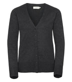 Ladies´ V-Neck Knitted Cardigan CharcoalMarl