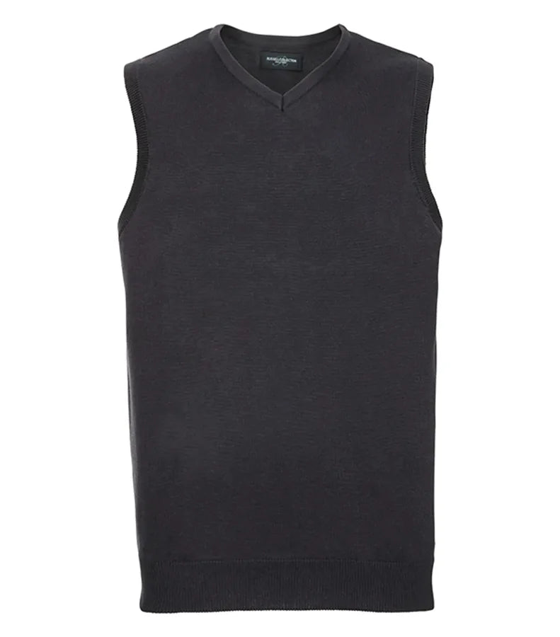 Adults´ V-Neck Sleeveless Knitted Pullover CharcoalMarl