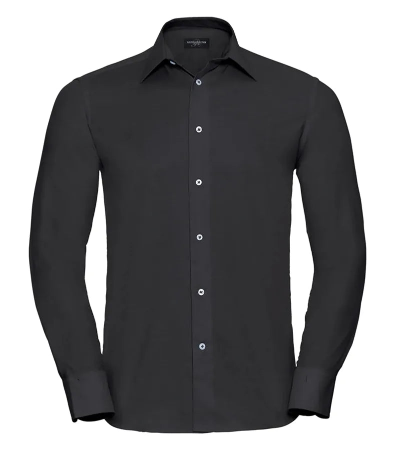 Men´s Long Sleeve Easy Care Tailored Oxford Shirt Black
