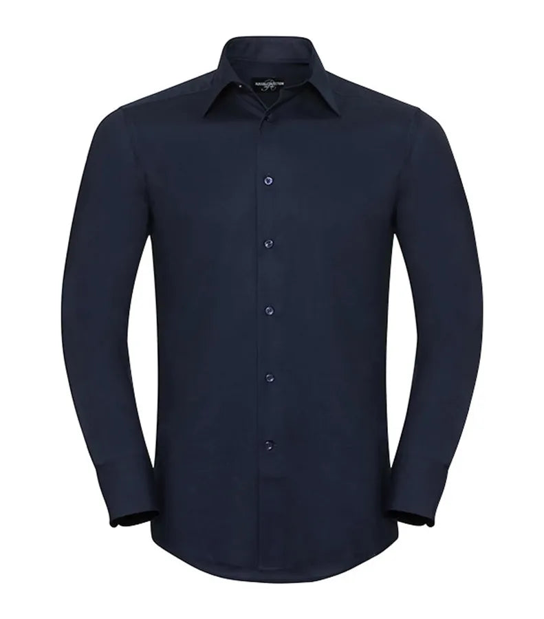 Men´s Long Sleeve Easy Care Tailored Oxford Shirt BrightNavy