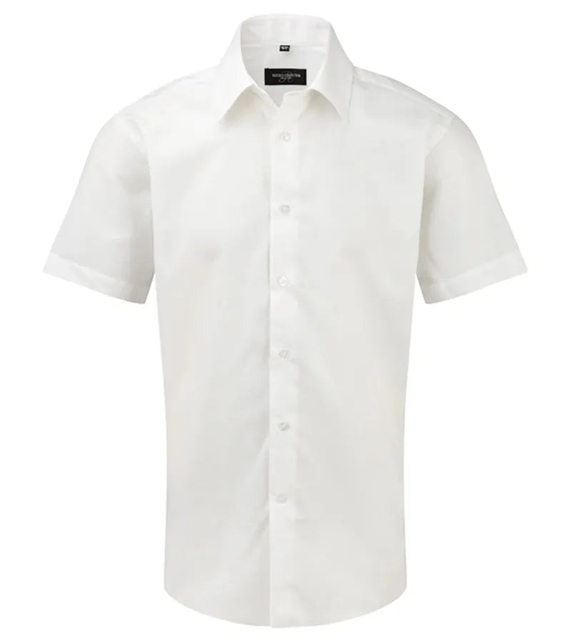 Men´s Short Sleeve Easy Care Tailored Oxford Shirt White