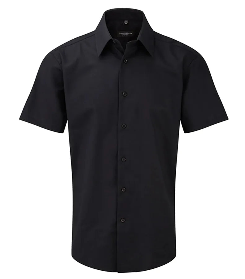 Men´s Short Sleeve Easy Care Tailored Oxford Shirt Black