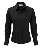 Ladies´ LS Polycotton Easy Care Fitted Poplin Shir Black