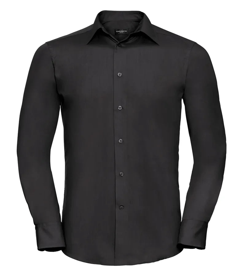 Men´s LS Polycotton Easy Care Tailored Poplin Shir Black
