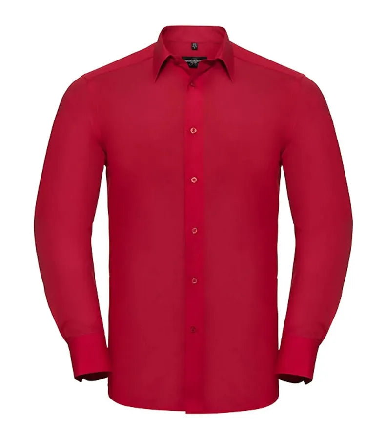 Men´s LS Polycotton Easy Care Tailored Poplin Shir ClassicRed