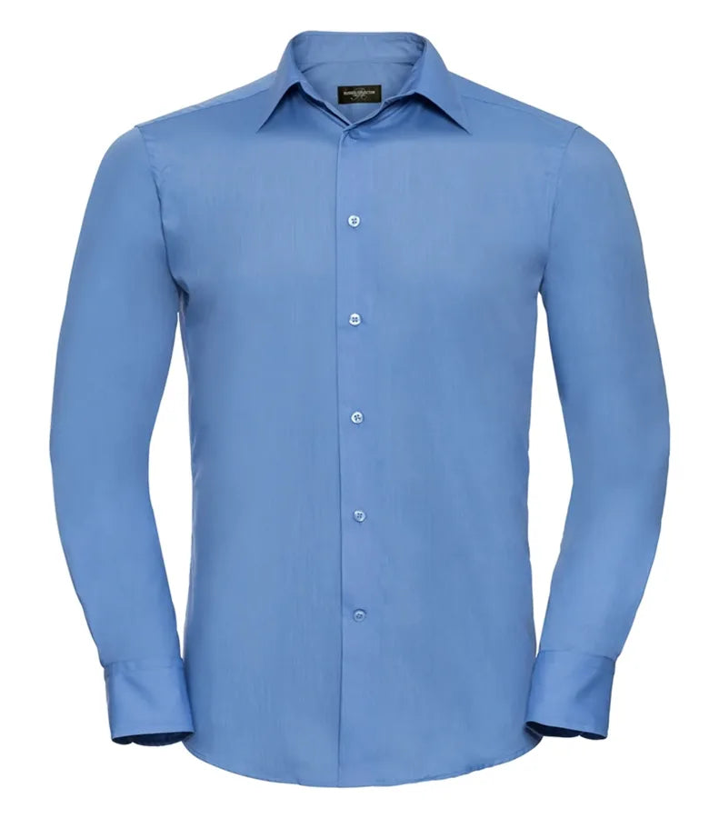 Men´s LS Polycotton Easy Care Tailored Poplin Shir CorporateBlue