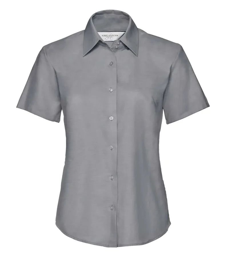 Ladies´ Short Sleeve Easy Care Oxford Shirt Silver