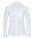 Ladies´ Long Sleeve Polycotton Easy Care Poplin Sh White
