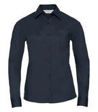 Ladies´ Long Sleeve Polycotton Easy Care Poplin Sh FrenchNavy