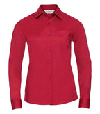 Ladies´ Long Sleeve Polycotton Easy Care Poplin Sh ClassicRed