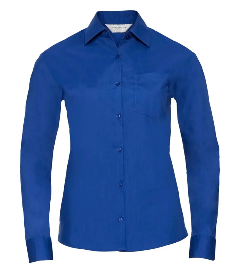 Ladies´ Long Sleeve Polycotton Easy Care Poplin Sh BrightRoyal