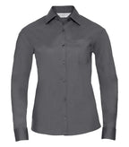 Ladies´ Long Sleeve Polycotton Easy Care Poplin Sh ConvoyGrey