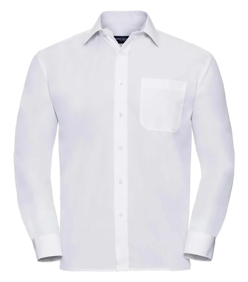 Men´s Long Sleeve Polycotton Easy Care Poplin Sh White