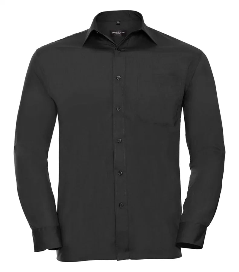 Men´s Long Sleeve Polycotton Easy Care Poplin Sh Black