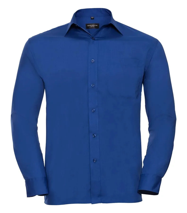 Men´s Long Sleeve Polycotton Easy Care Poplin Sh BrightRoyal